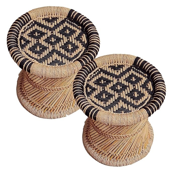 Pure Handmade Bamboo mudda Stool