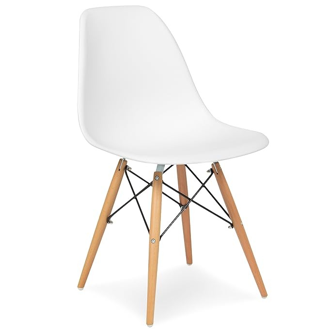 Umi Stylist Modern Plastic Chair with Wood & Black Accents